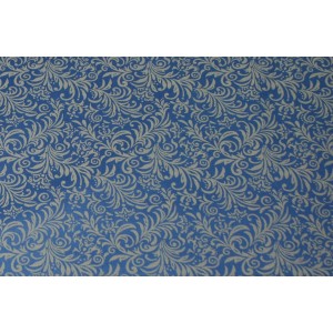 10cm Baumwollsatin Trachtenstoff Dirndlstoff bedruckt  "Ranken allover hellblau/beige" (Grundpreis 21,00/m)